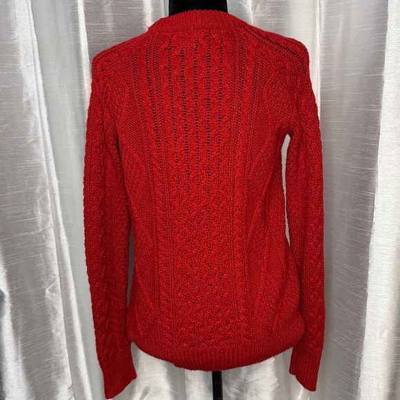 Merona Crewneck Knit Sweater Women’s XS Wool Blend Loose Fit Red Sparkle Holiday - Picture 3 of 9